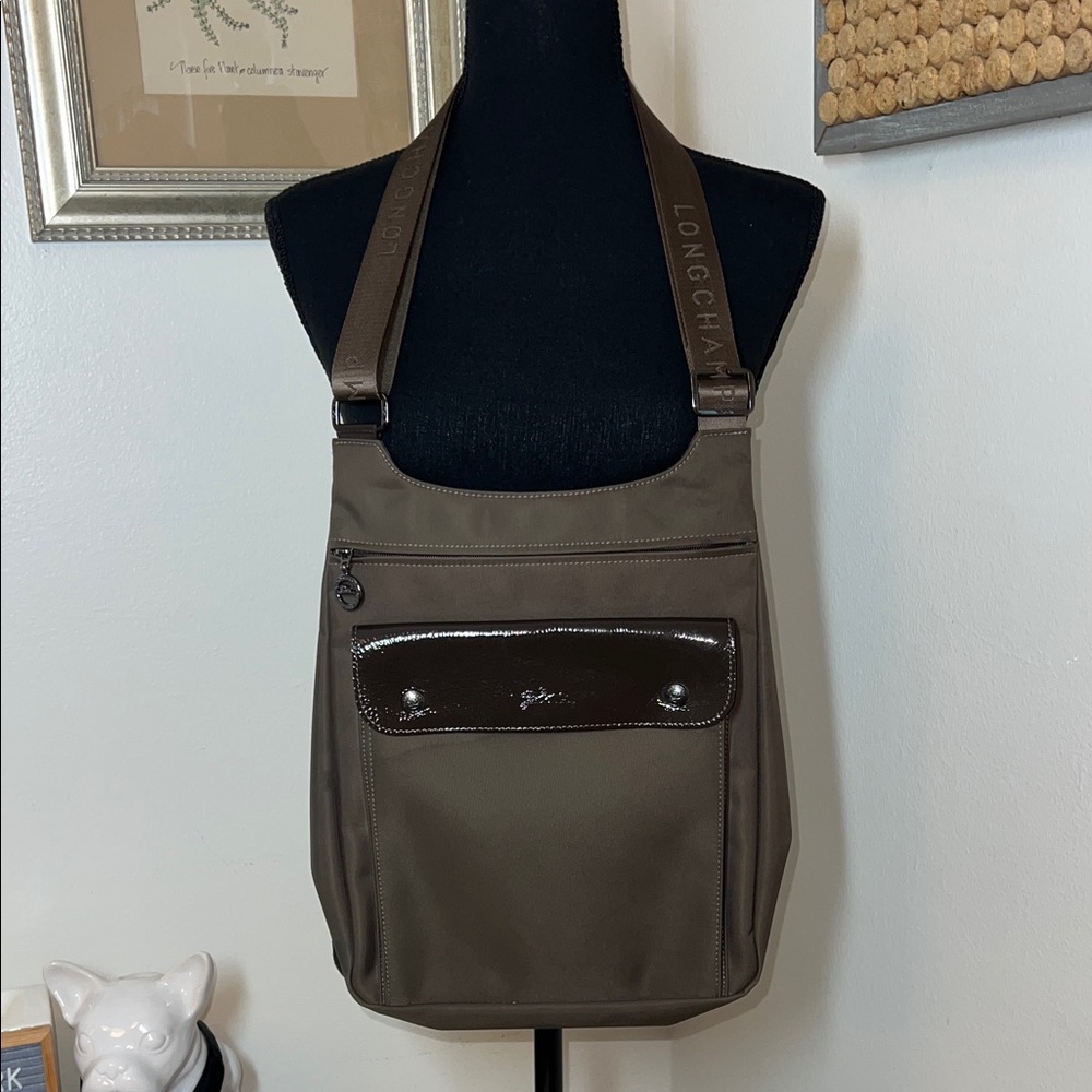 Longchamp Brown Nylon Messenger Bag - Picture 7 of 10